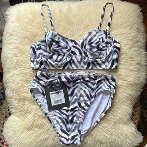 SALE!!!! Norma Kamali Chevron Zebra bikini set / size small